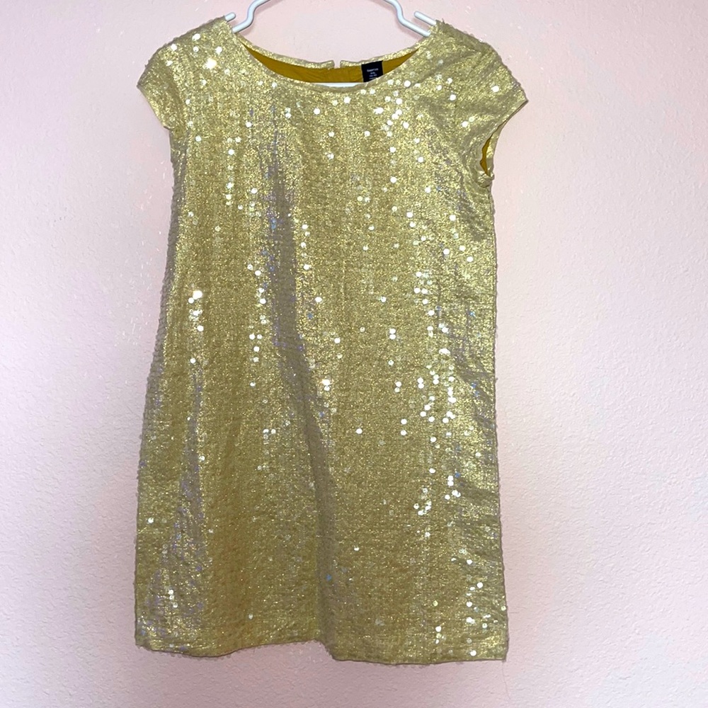 Girls gold shimmer dress